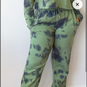 Sage green tie dye joggers